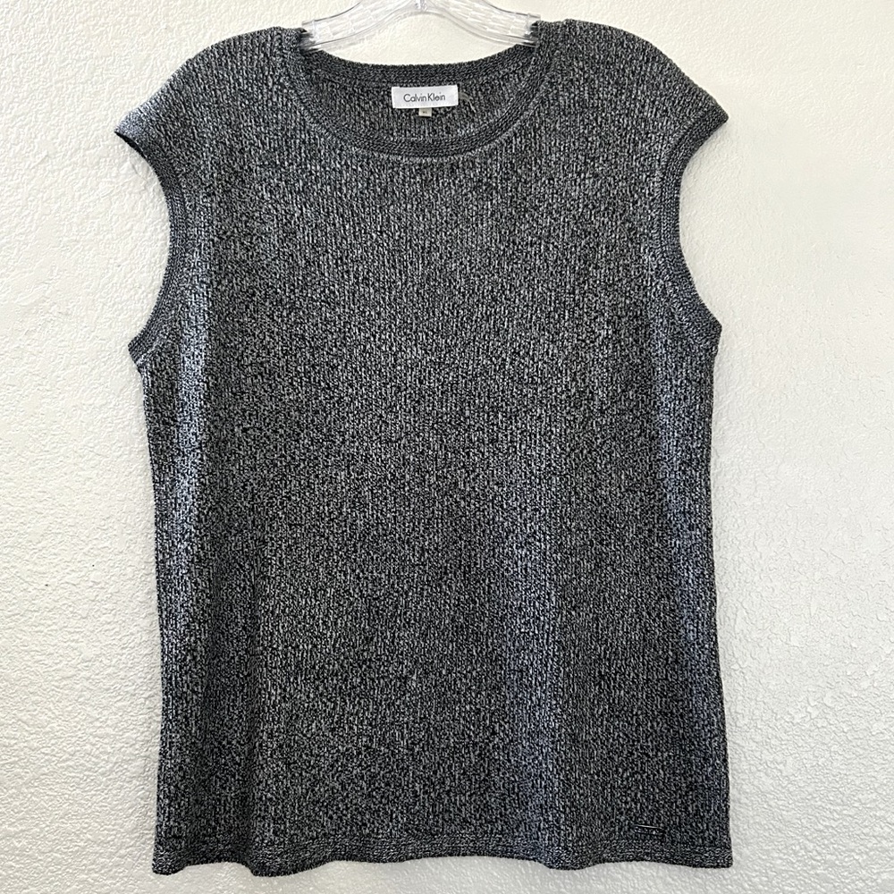 Calvin Klein XL Sleeveless Knit Shell Top Sweater Tank Layering Piece